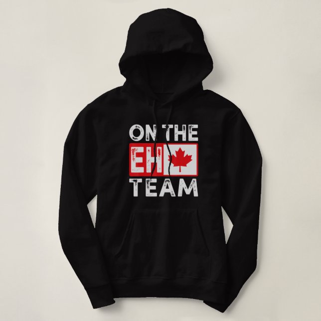 Pull À Capuche Le drapeau canadien de la Feuille d'érable de l'Éq (Design devant)