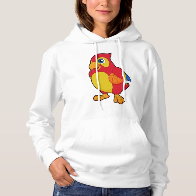 Pull À Capuche Le perroquet dans les sports de basket (Devant)