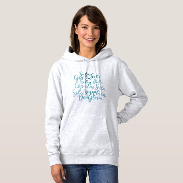 Pull À Capuche Les cinq solas (Devant entier)