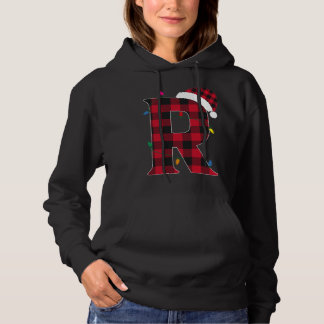 Pull À Capuche Lettre Awesome R Nom initial Buffalo Plaid Christ