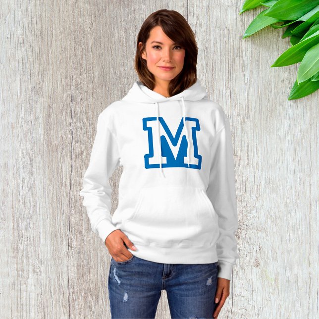 PULL À CAPUCHE LETTRE BLEUE VARIABLE M MONO (Créateur téléchargé)