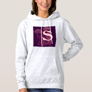 Pull À Capuche Lettre S Monogramme Floral Art Nouveau Élégant