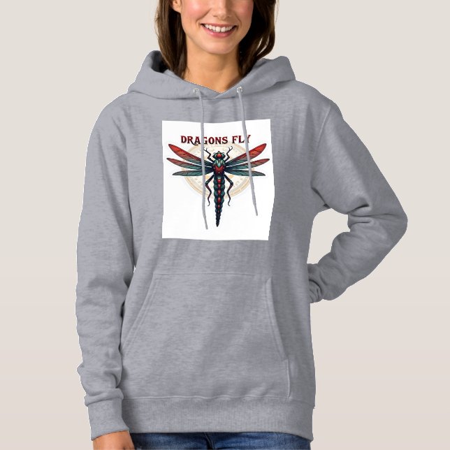 Pull À Capuche Libellule Steampunk Usinée Cool - Les Dragons Vole (Devant)