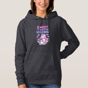 Pull À Capuche Licorne Douce Dent Licorne Mignonne Pastel Mignon