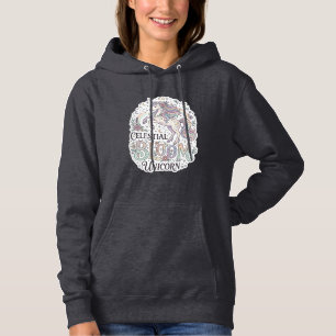 Pull À Capuche Licorne Fleur Céleste Licorne Premium Vecteur Typo