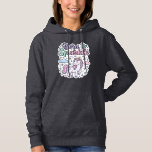 Pull À Capuche Licorne née pour briller Graphisme Merch Desig