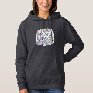 Pull À Capuche Licorne Rendre La Vie Magique Typographie Vectorie