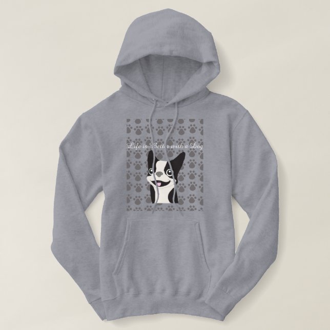 Pull À Capuche Life is Better with a Dog (Design devant)