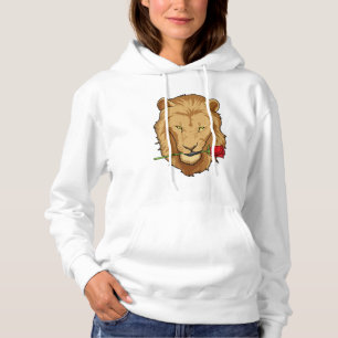 Pull À Capuche Lion avec Rose
