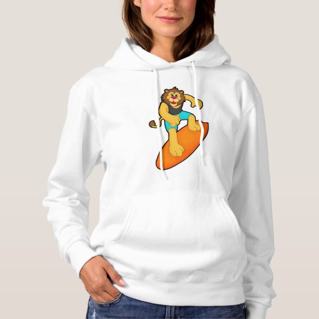 Pull À Capuche Lion comme surfer avec Surfer (Devant)