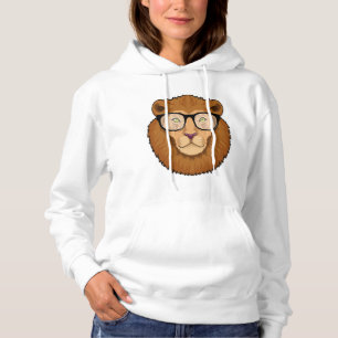 Pull À Capuche Lion Nerd avec lunettes