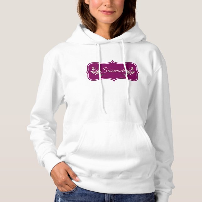 Pull À Capuche Logo de pourpre de Sassenach (Devant)
