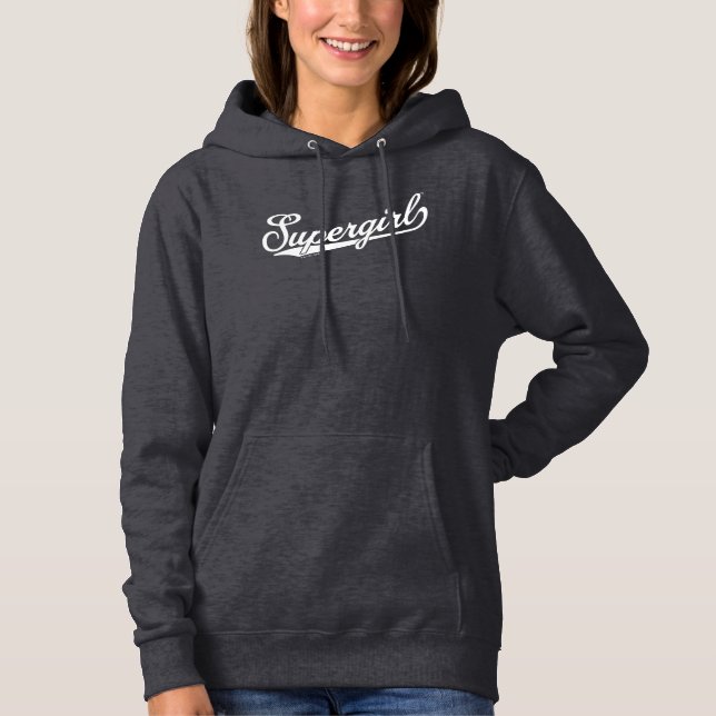 Pull À Capuche Logo du nom étoilé Supergirl Baseball (Devant)