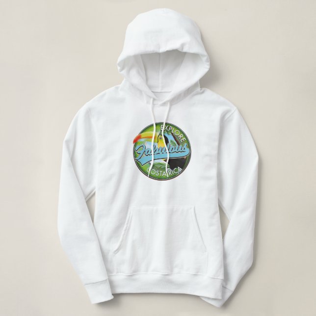 Pull À Capuche Logo Explorez Costa Rica fabuleuse (Design devant)
