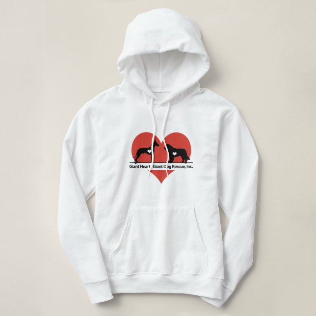 Pull À Capuche Logo géant de délivrance de chien de coeurs géants (Design devant)