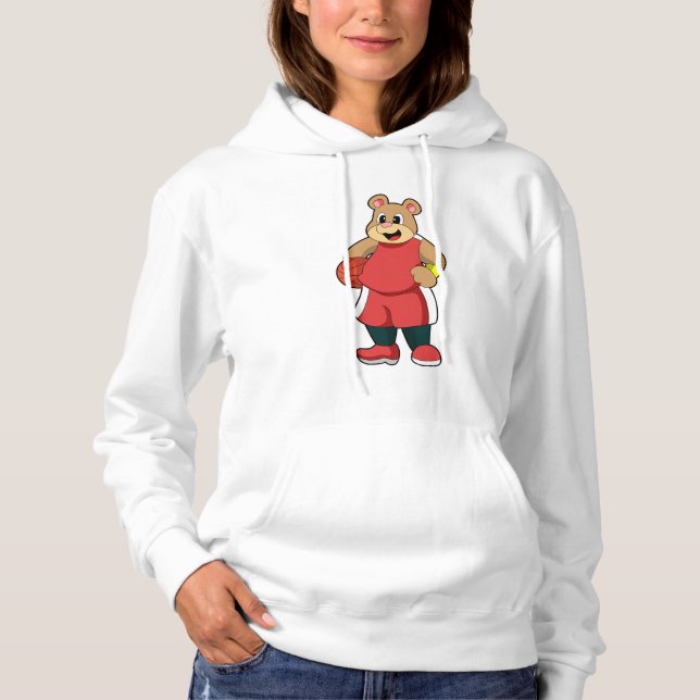 Pull À Capuche L'ours dans les sports de basket-ball (Devant)