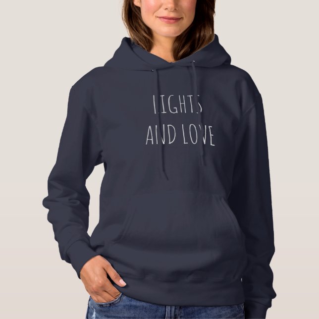 Pull À Capuche LUMIÈRE ET AMOUR | Graphique texte Hanoukka simple (Devant)
