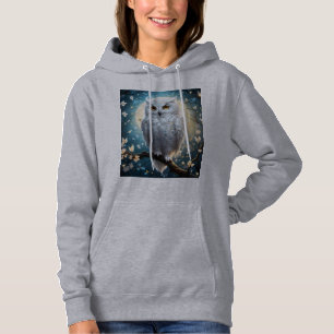 Pull À Capuche Lune vigilante : Le hibou blanc des neiges