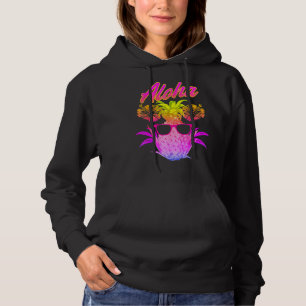 Pull À Capuche Lunettes de soleil Aloha Pineappa Plage Hawaiian É