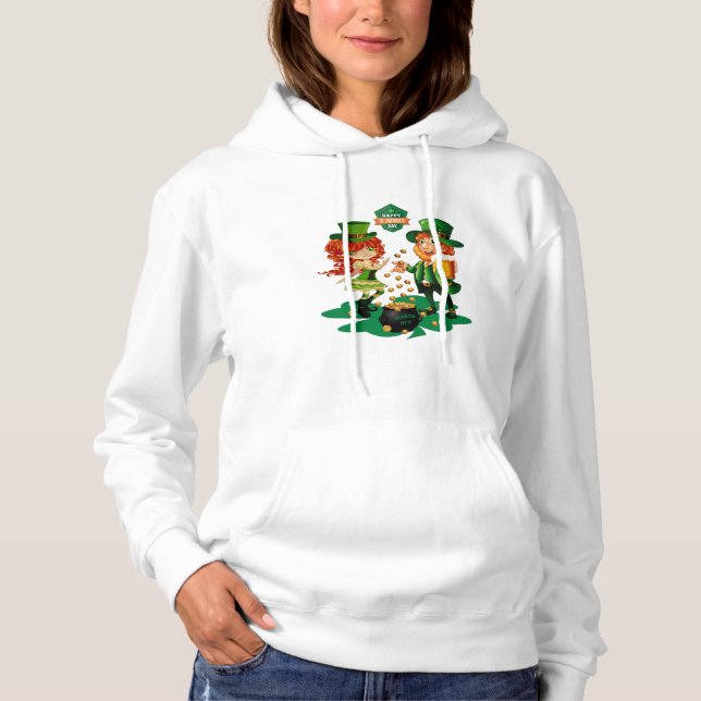 Pull À Capuche Lutins de danse du jour de St Patrick heureux (Devant)