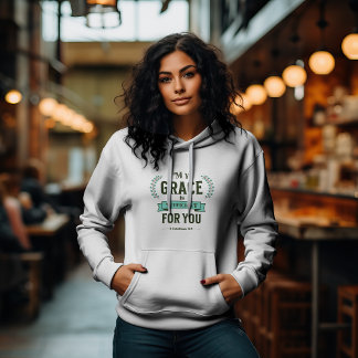 Pull À Capuche Ma Grâce est Suffisante Écriture Teal
