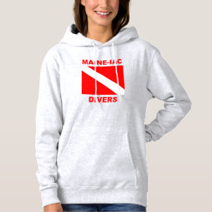 Pull À Capuche Maineiac Divers Dive Drapeau Logo Femmes Sweatsirt