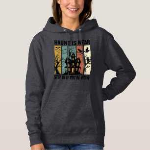 Pull À Capuche Maison Hantée Halloween Gravure Vintage Dessin Épo