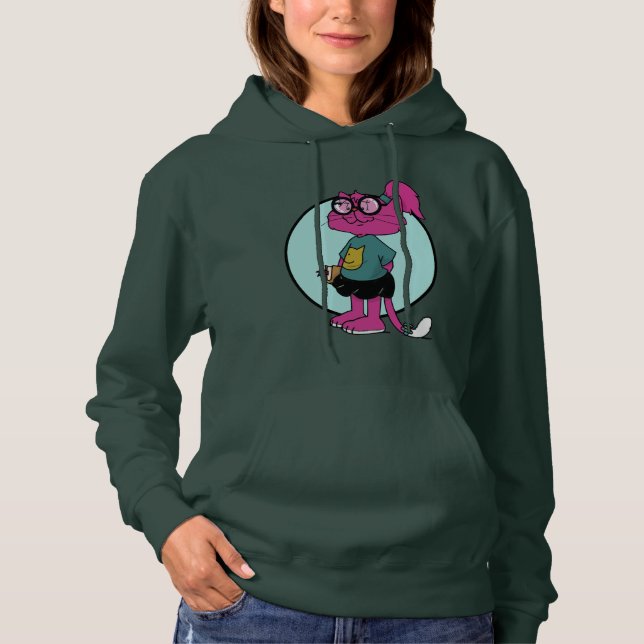 Pull À Capuche MAMAMACANZ | Chat rose (Devant)
