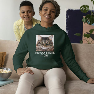 Pull À Capuche Maman de chat personnalisée Citation blanche forêt