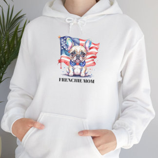 Pull À Capuche Maman frenchie d'un bouledogue français patriote