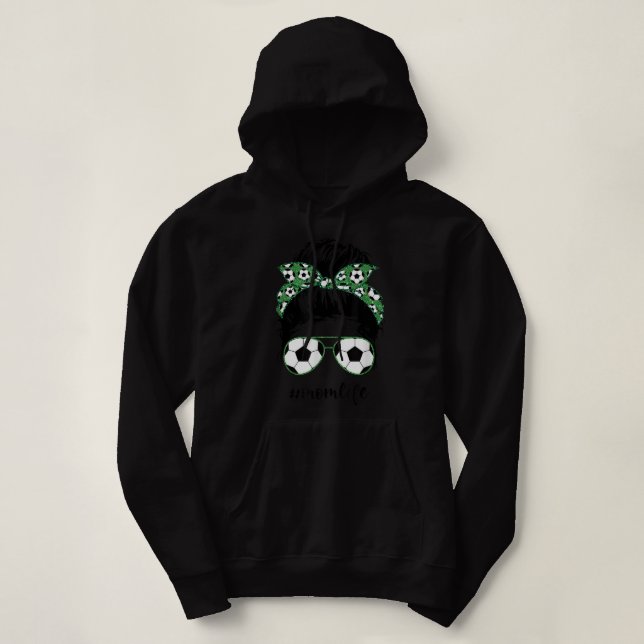 Pull À Capuche Maman Vie Soccer Maman désordre babillard football (Design devant)