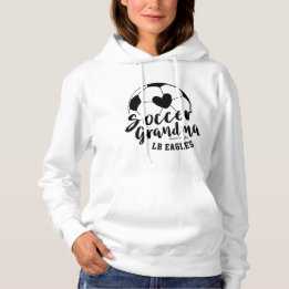 Pull À Capuche Mamie de foot coeur balle nom personnalisé numéro