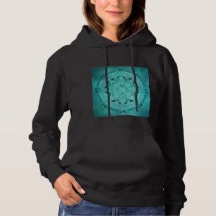 Pull À Capuche Mandala floral ethnique de grunge de turquoise