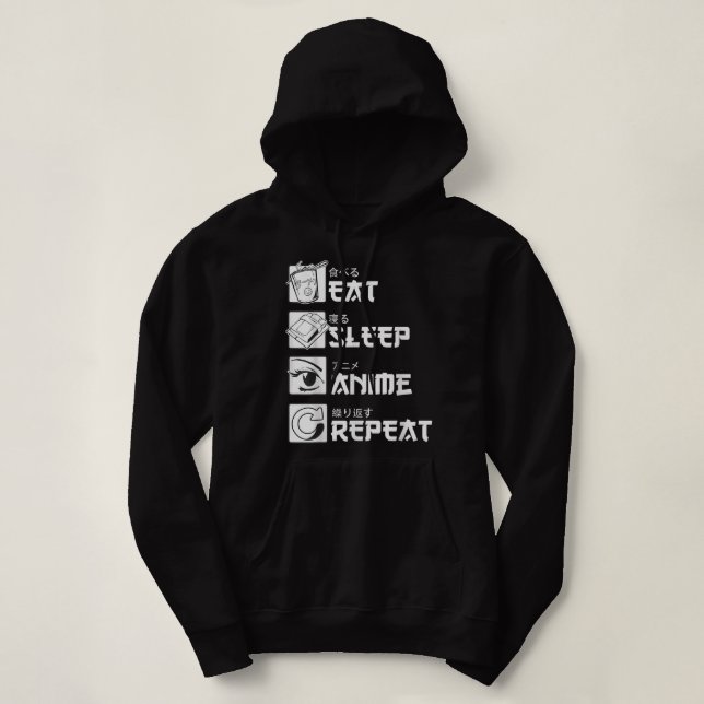Pull À Capuche Mangez Sleep Anime Repea, Drôle Japonais Manga Don (Design devant)