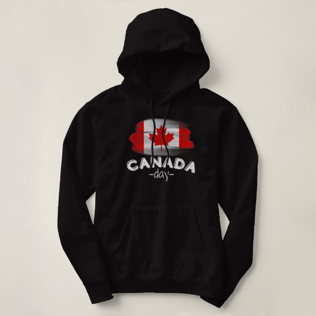 Pull À Capuche Maple Leaf Fête du Canada Drôle drapeau canadien r (Design devant)