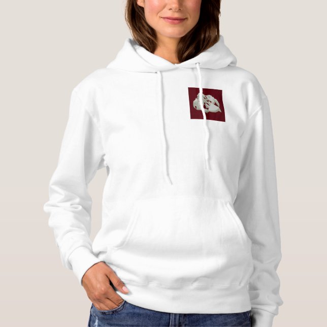 Pull À Capuche Marbre brisé abstrait art moderne prune blanche (Devant)