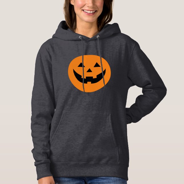 Pull À Capuche Mare orange Jack-o'-lantern face citrouille Hallow (Devant)