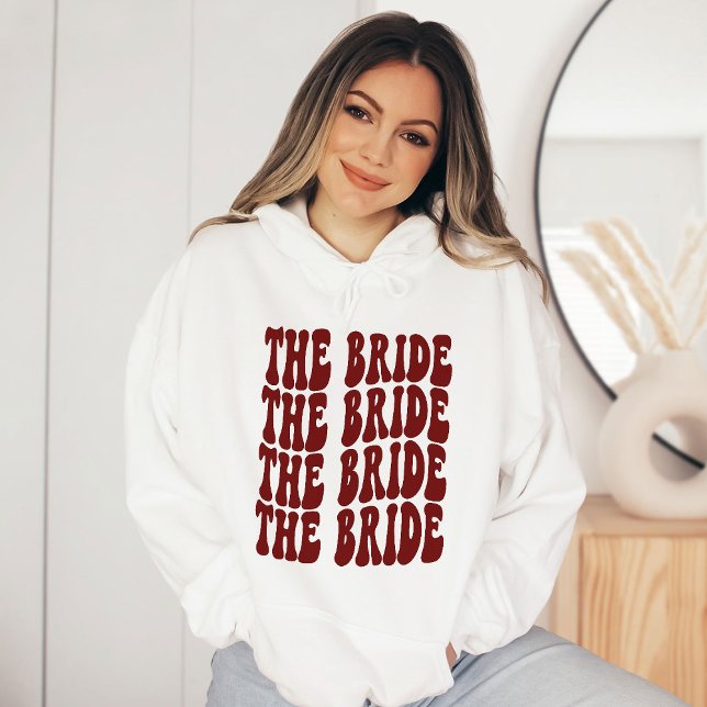 Pull À Capuche Mariée rouge foncé Customisée mariée (Créateur téléchargé)