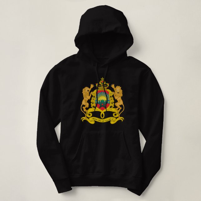 Pull À Capuche Maroc Armoiries Drapeau souvenir Rabat (Design devant)
