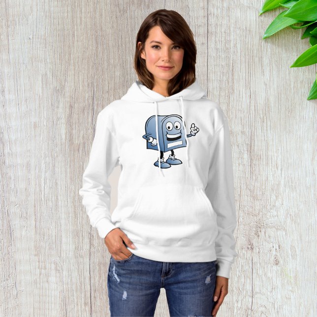Pull À Capuche Mascotte de boîte aux lettres joyeux bleu caractèr (Créateur téléchargé)