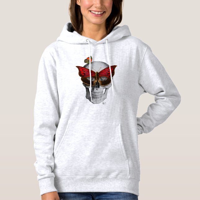 Pull À Capuche Masque papillon rose (Devant)