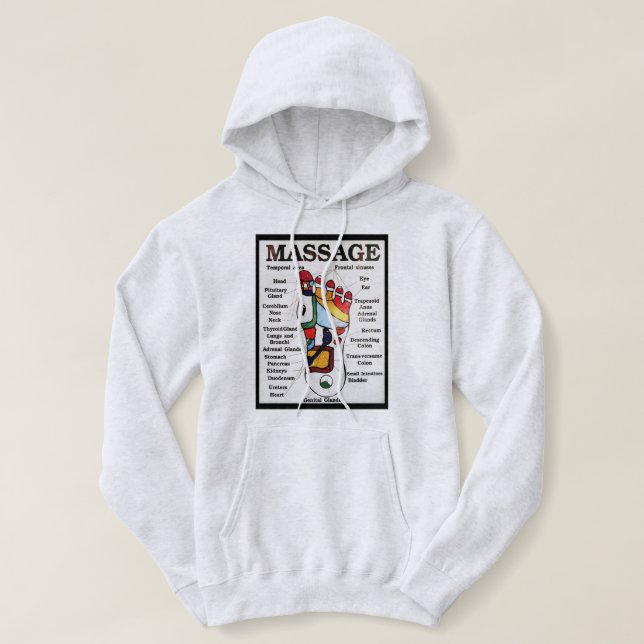 Pull À Capuche Massage de pieds thaïlandais ~ Carte de réflexolog (Design devant)
