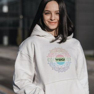 Pull À Capuche Méditation Yogi Coloré Chakra Yoga Arc-en-ciel