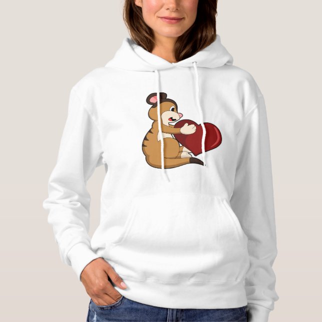 Pull À Capuche Meerkat avec coeur (Devant)