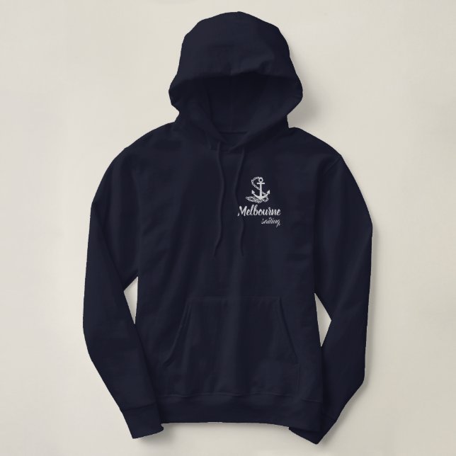 Pull À Capuche Melbourne Sailing - Sport de style maritime (Design devant)
