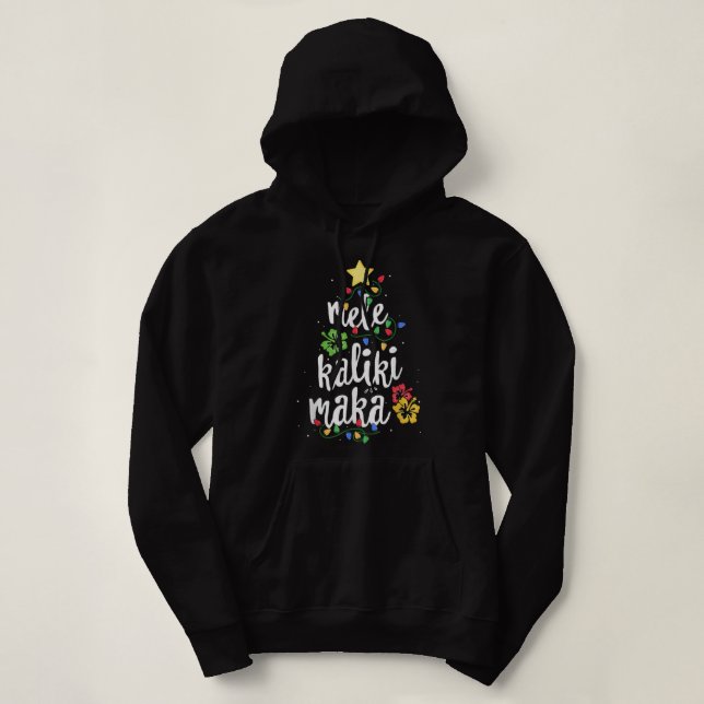Pull À Capuche Mele Kalikimaka Pour Femmes Hawaïennes Hawaii Chri (Design devant)