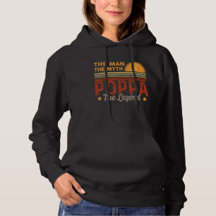 Pull À Capuche Mens Poppa L'Homme Mythe Légende Retro Grand-Père