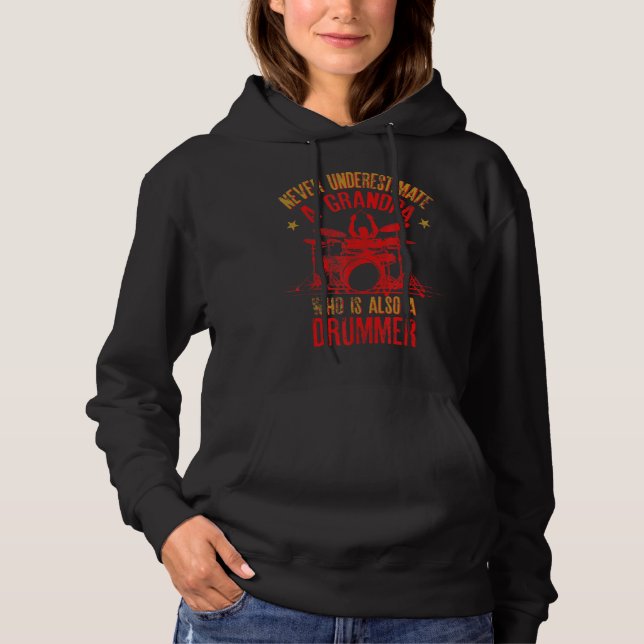 Pull À Capuche Mens Un Grand-Père Qui Aussi Drummer Citation Drôl (Devant)