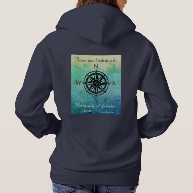 Pull À Capuche Mer Ombre turquoise (Dos)