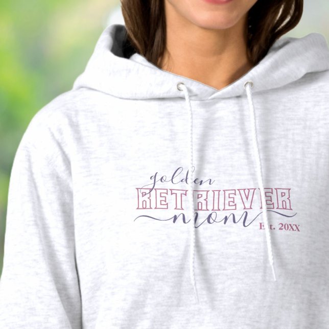 Pull À Capuche Mère Golden Retriever Écriture Universitaire Établ (Créateur téléchargé)